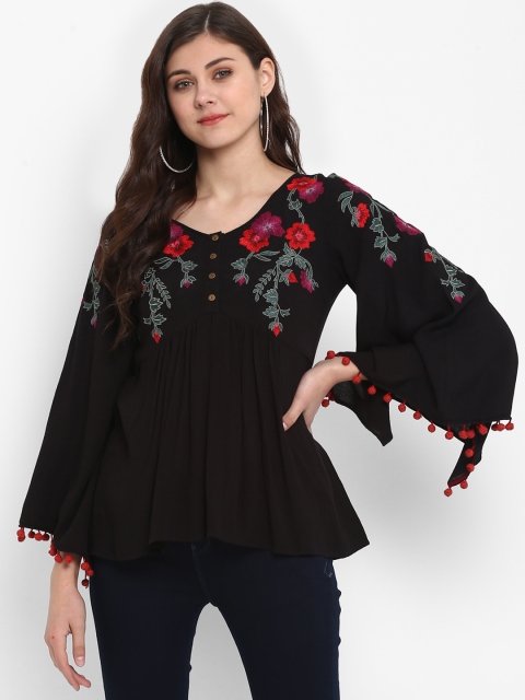

Taurus Women Black Printed A-Line Top