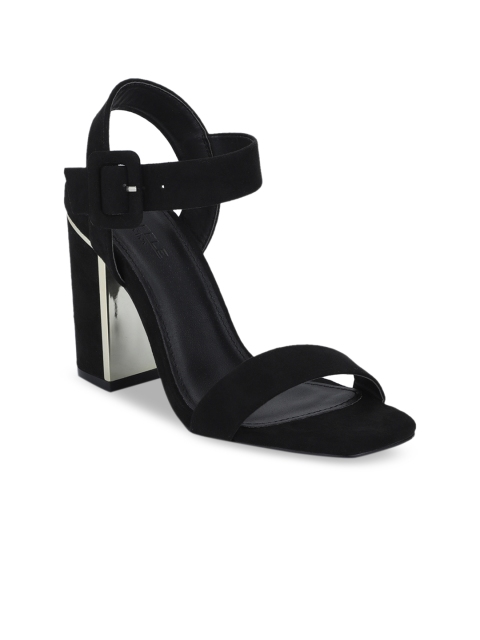Truffle Collection Women Black Solid Sandals