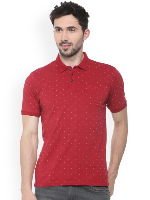 

Solly Jeans Co. Men Red Printed Polo Collar T-shirt
