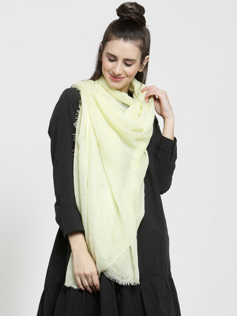 

J Style Women Yellow Solid Stole