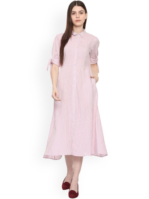 

Van Heusen Woman Pink Striped A-Line Dress