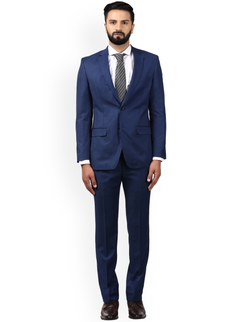 

Park Avenue Men Blue Solid Regular-Fit Single-Breasted Suit