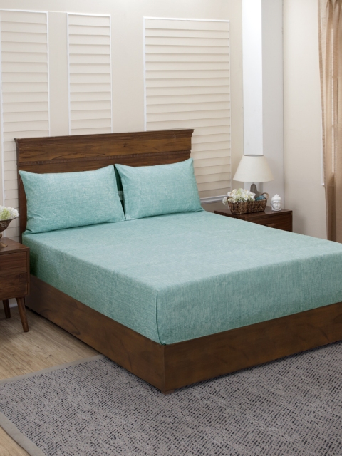 

MASPAR Sea Green 400 TC Cotton 1 King Bedsheet with 2 Pillow Covers