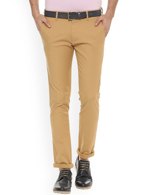 

V Dot Men Khaki Slim Fit Solid Chinos