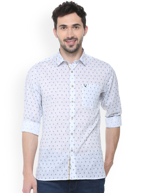 

Allen Solly Men White & Blue Slim Fit Printed Casual Shirt
