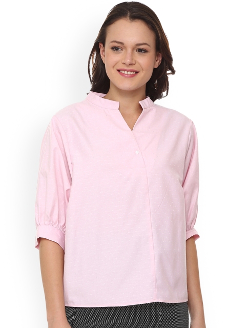 

Van Heusen Woman Women Pink Regular Fit Self Design Casual Shirt