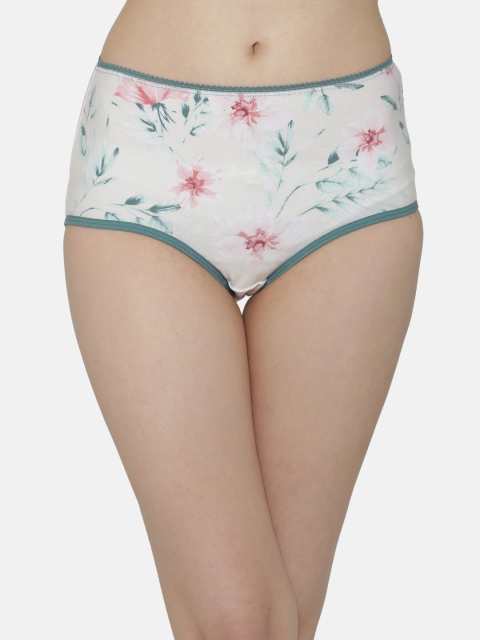 

Clovia Women White & Green Printed Hipster Briefs PN3034P18XL
