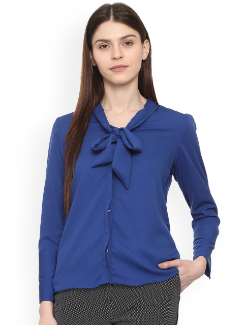 

Van Heusen Woman Blue Regular Fit Solid Casual Shirt