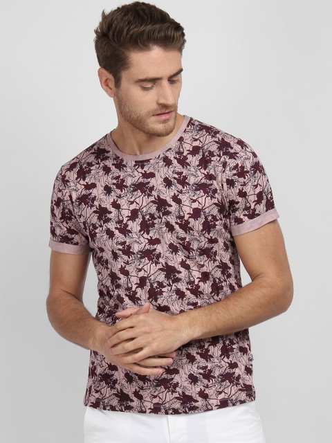 

LA LOFT Men Mauve Printed Round Neck T-shirt