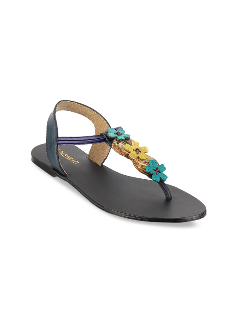 

SOLE HEAD Women Blue Solid Open Toe Flats