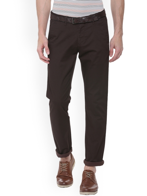 

Allen Solly Men Brown Slim Fit Solid Regular Trousers