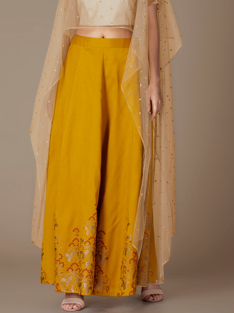 

INDYA Mustard Yellow Maxi Skirt