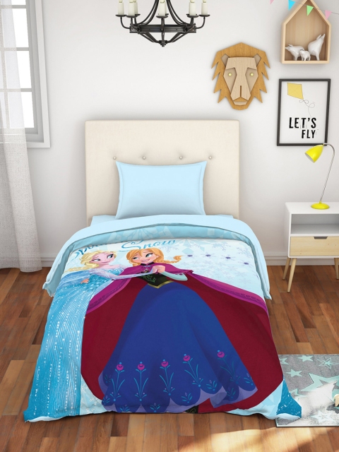 

SPACES Blue Cartoon Characters AC Room 150 GSM Single Bed Comforter