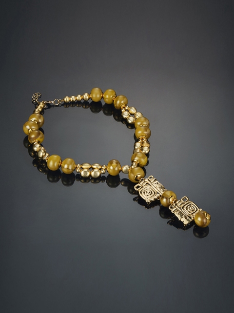 

shaze Gold-Toned Brass Antique Necklace