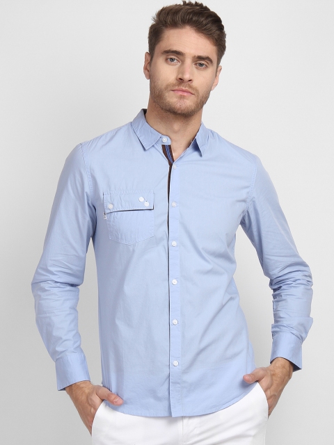 

LA LOFT Men Blue Regular Fit Solid Casual Shirt