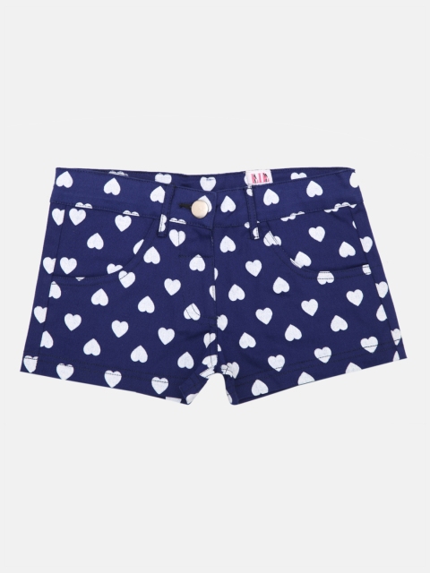 

Lil Orchids Girls Navy Blue Printed Regular Fit Hot Pants