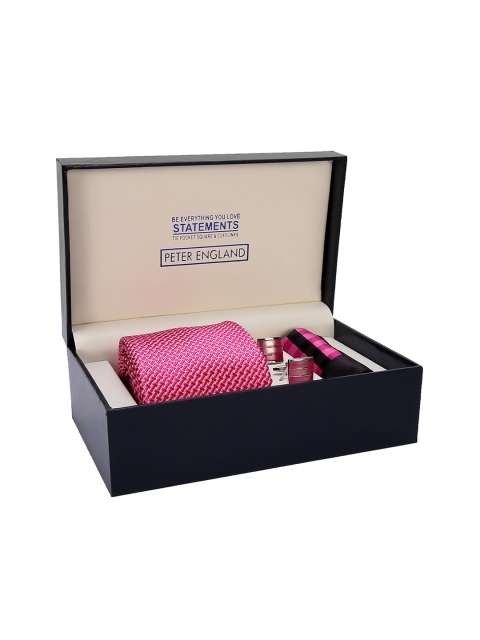 

Peter England Men Pink & Silver-Toned Accessory Gift Set