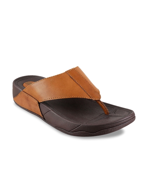 

Metro Men Tan Brown Leather Comfort Sandals
