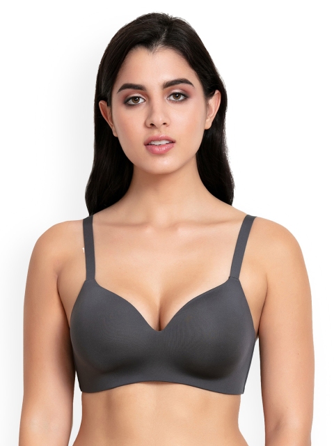 

Zivame Grey Solid Underwired Lightly Padded T-shirt Bra PY1029FASHZGREY