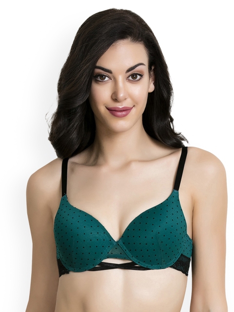

Zivame Green Printed Underwired Heavily Padded Push-Up Bra ZI1473FASHAGREN