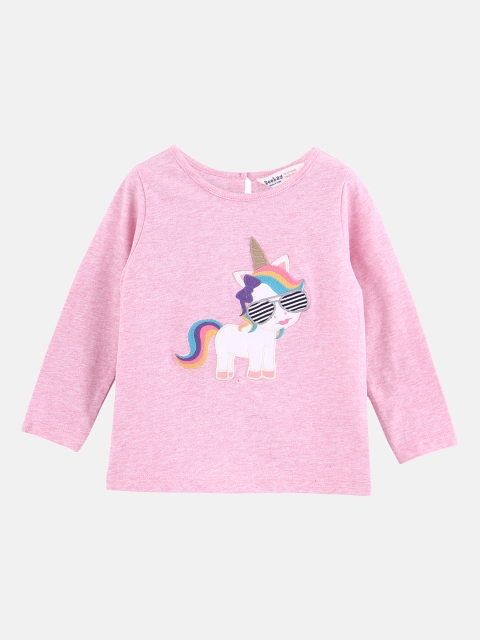 

Beebay Girls Pink Printed Round Neck T-shirt