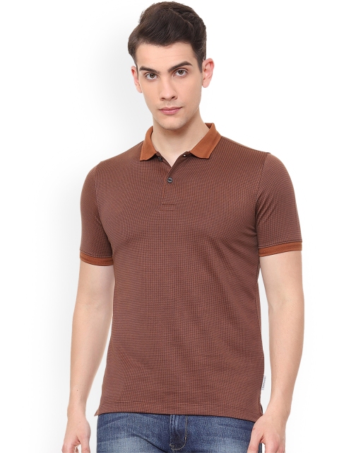 

Van Heusen Men Brown Solid Polo Collar T-shirt