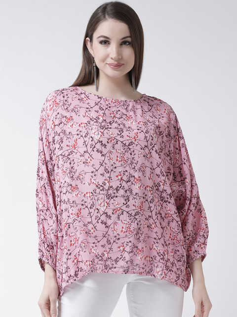 

The Vanca Women Pink Printed Boxy Top