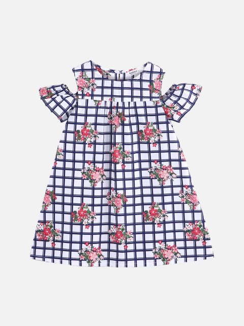 

Beebay Girls White Checked A-Line Dress