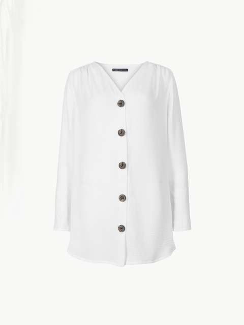

Marks & Spencer Women White Solid Shirt Style Top