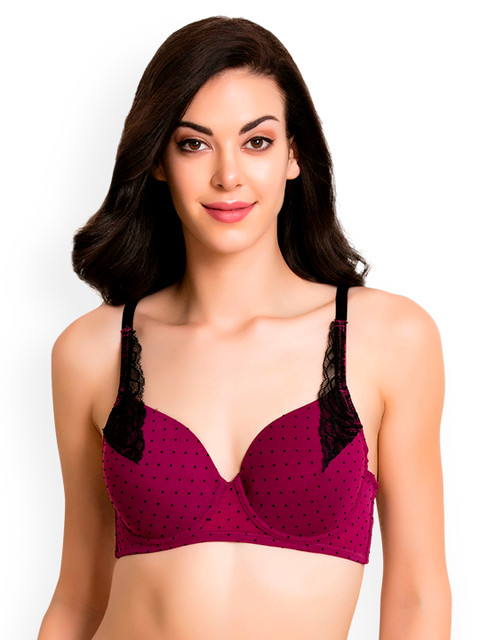 

Zivame Purple Printed Underwired Lightly Padded T-shirt Bra ZI1410FASHEPURP