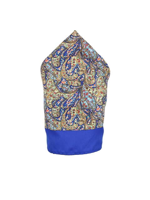 

Alvaro Castagnino Men Blue & Beige Printed Pocket Square