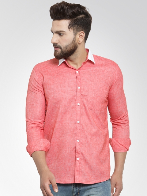 

JAINISH Men Red Classic Slim Fit Solid Casual Shirt