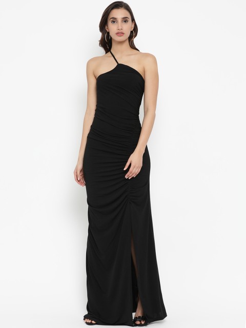 

Kazo Women Black Solid Maxi Dress
