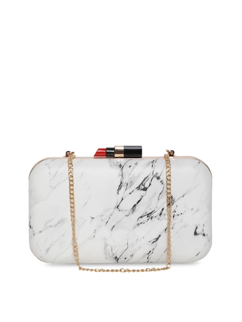 

Kazo White Textured Clutch