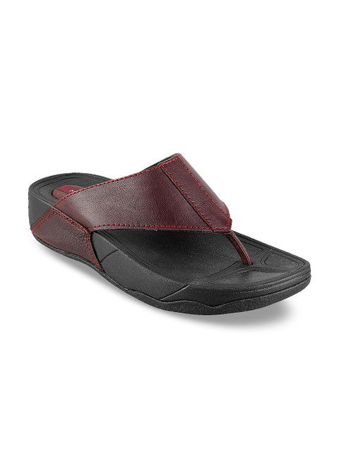 

Metro Men Maroon Leather Comfort Sandals