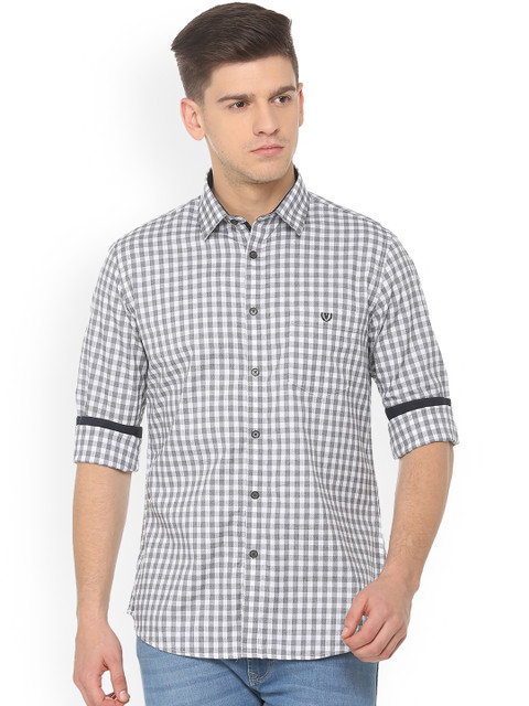 

Van Heusen Sport Men Grey Slim Fit Checked Casual Shirt