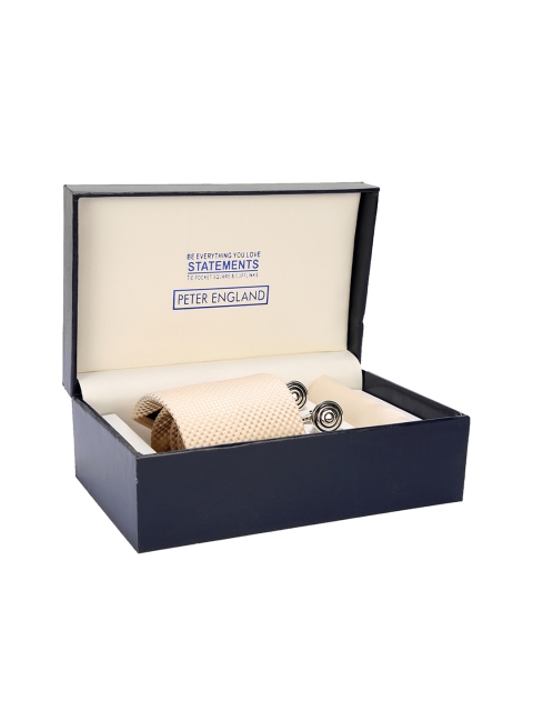 

Peter England Men Beige & Silver-Toned Accessory Gift Set