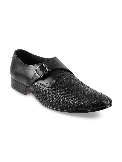

Metro Men Black Leather Formal Monks