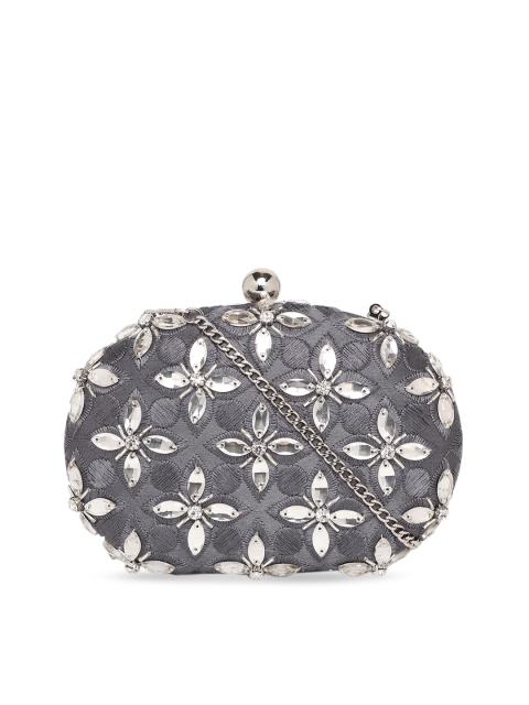 

Kazo Grey Embellished Clutch