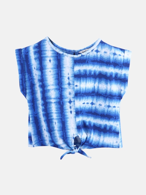 

Beebay Girls Blue & White Dyed Pure Cotton Top