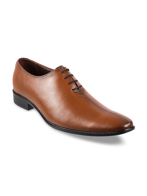 

Metro Men Tan Brown Leather Formal Oxfords