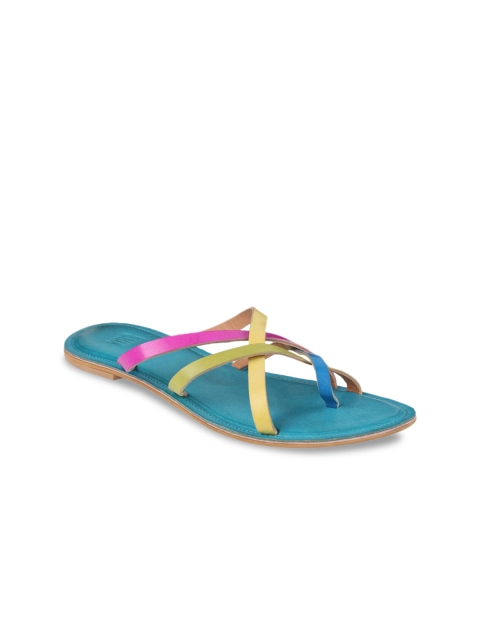 

SKO Women Multicoloured Solid Open Toe Flats, Multi