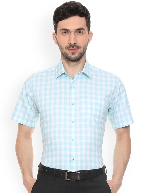 

Van Heusen Men Blue Regular Fit Checked Formal Shirt