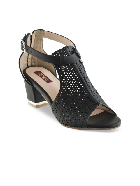 

SHUZ TOUCH Women Black Solid Sandals
