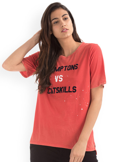 

GAP Women Red Printed T-Shirt