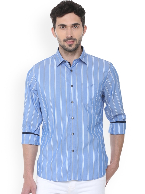 

Van Heusen Sport Men Blue & White Slim Fit Striped Casual Shirt