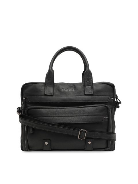 

CALFNERO Men Black Solid Messenger Bag