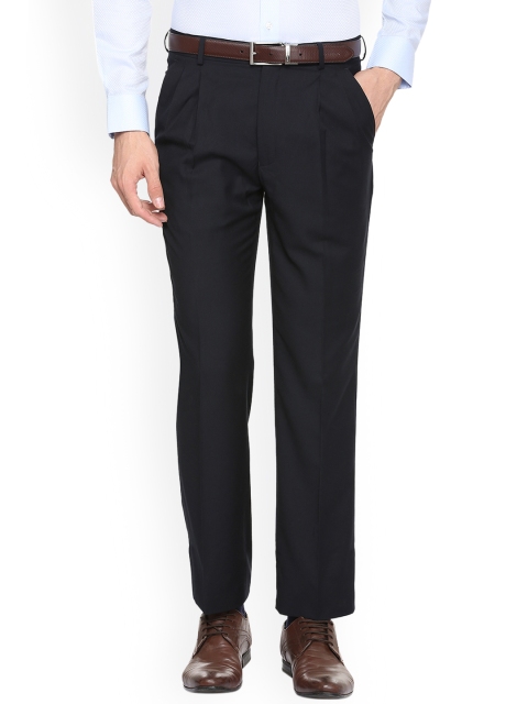

Louis Philippe Men Navy Blue Regular Fit Solid Formal Trousers