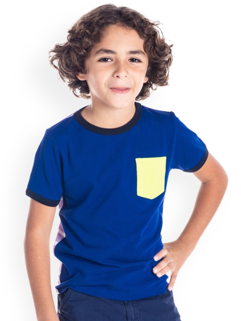 

Cherry Crumble Boys Blue Pocket Detailing Round Neck T-shirt