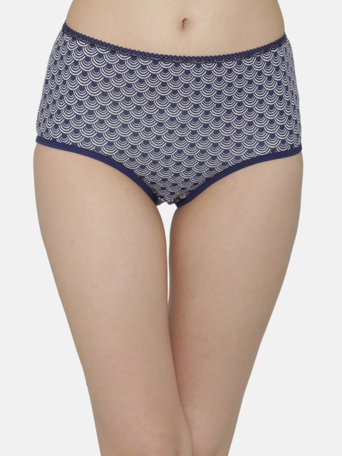 

Clovia Women Navy Blue Printed Hipster Briefs PN3034P08